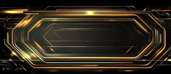 Obraz premium Abstract background with golden lines and polygonal shapes, elegant design