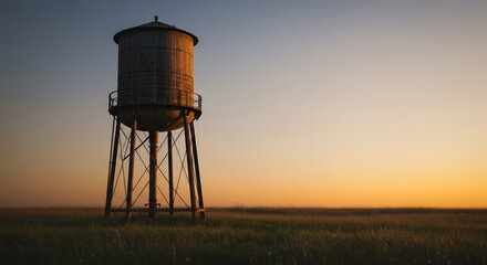 Water Tower at Sunset