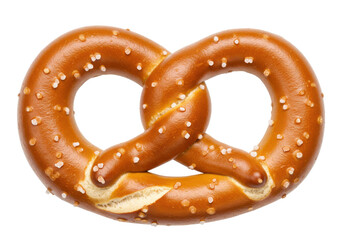 Pretzel, close-up view isolated on white background
