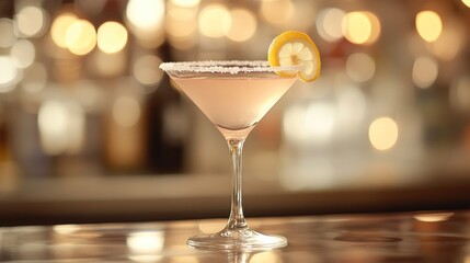 A Cosmopolitan Cocktail in a Martini Glass