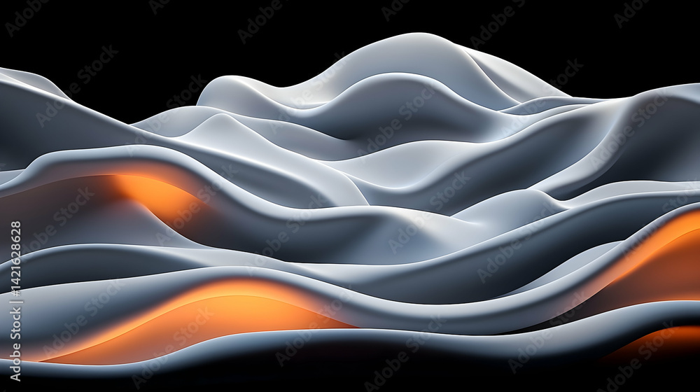 Poster abstract generative bioluminescent wave forms