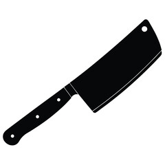 Cleaver Silhouette Vector – Butcher Knife and Kitchen Tool Illustration