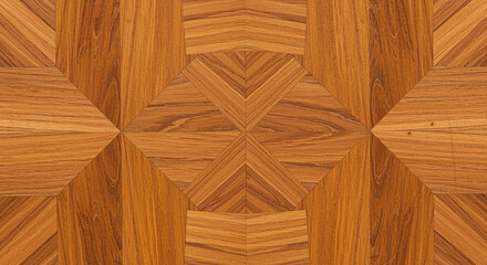 Geometric Parquet Wood Texture with Symmetrical Pattern and Rich Natural Grain for Interior Design
