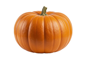 Obraz premium A single, whole pumpkin, its bright orange skin and round shape, isolated on a clean white background