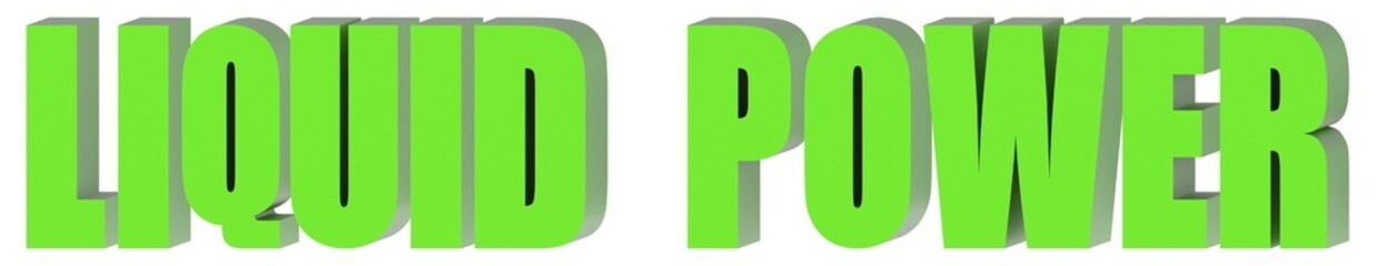 Liquid Power 3d text , 3d render