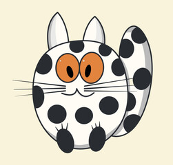 Sitting Cat With Pattern Vector Illustration
