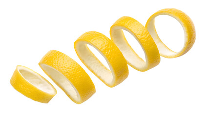 Lemon peel isolated on transparent background