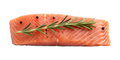 Raw salmon, fish isolated on transparent background