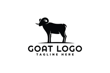 goat logo design. logo icon vector illustration silhouette
