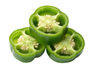 Jalapeno pepper slice isolated on transparent background