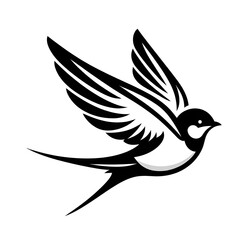 Obraz premium 흰 배경, 제비, 픽토그램 아트, jpeg (white background, Barn swallow, pictogram art, jpeg)