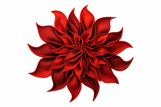 Striking crimson floral art, radiant stylized petals on a dark background