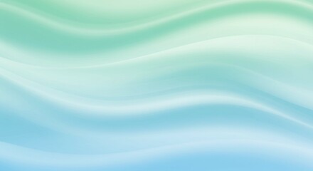 Obraz premium Abstract Teal and Blue Wavy Background Smooth Gradient Soft Pastel Colors Flowing Design Elegant