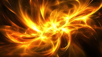 Abstract fiery explosion in dark background