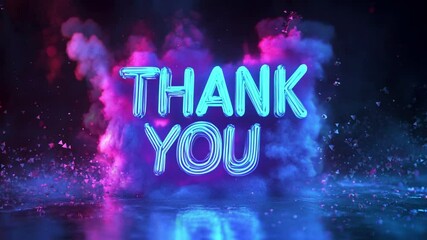 Thanks You text with color cloud and powder explosion background, Seamless Animation Video Background in 4K Resolution