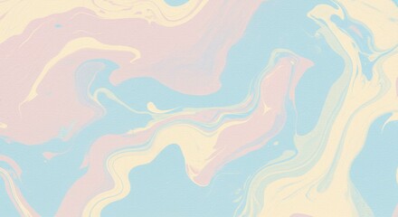 Fototapeta premium Pastel Pink Blue and Yellow Swirl Marble Texture Background Design