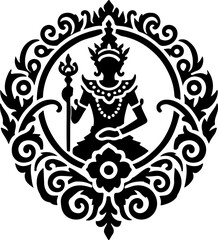 sketch vector illustration silhouette design icon logo symbol mascot detail creature mythology classic vintage knight wayang ethnic traditional vintage classic  