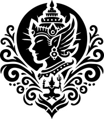 sketch vector illustration silhouette design icon logo symbol mascot detail creature mythology classic vintage knight wayang ethnic traditional vintage 