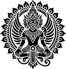 sketch vector illustration silhouette design icon logo symbol mascot detail creature mythology classic vintage demon wayang ethnic traditional vintage classic  