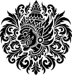 sketch vector illustration silhouette design icon logo symbol mascot detail creature mythology classic vintage demon wayang ethnic traditional vintage classic  