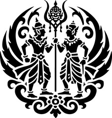 sketch vector illustration silhouette design icon logo symbol mascot detail creature mythology classic vintage knight wayang ethnic traditional vintage classic  