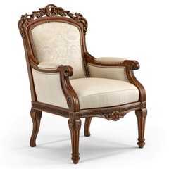 antique armchair isolated on white background