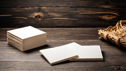 Set of Two Square Blank Business Cards for Personalization