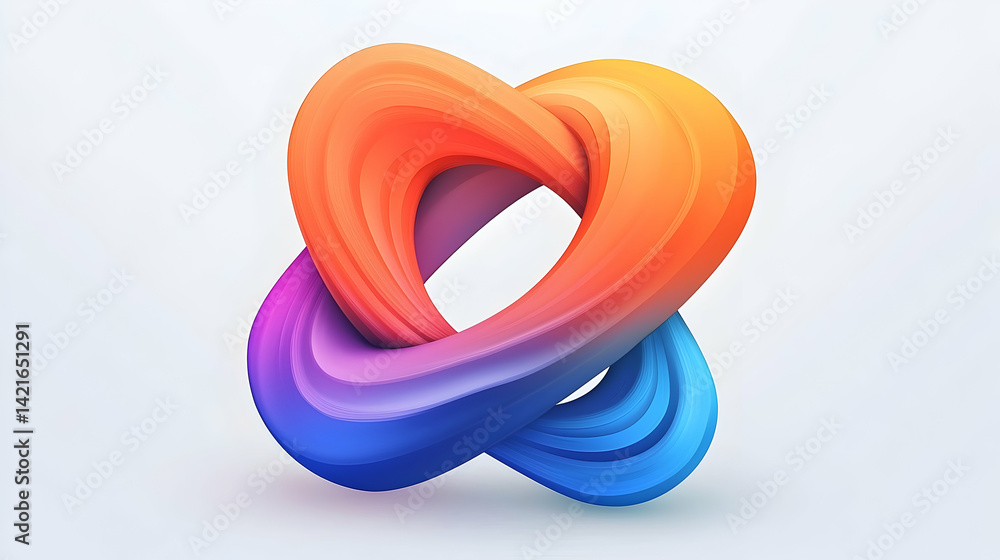 Poster dynamic intertwined cross symbol with vibrant color gradient