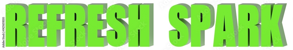 Poster refresh spark - 3d text , 3d render