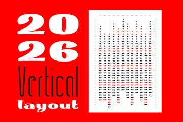 Portrait vertical Line calendar layout