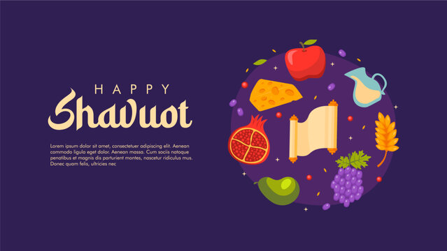 vector happy shavuot poster template - Powered by Adobe