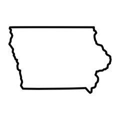 Iowa State Outline Vector Map