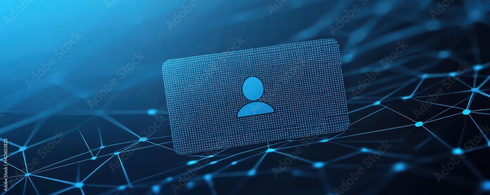 Poster digital identity card network security data privacy cyber security concept
