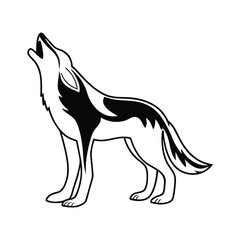 Mystical wolf silhouette designs in nature scenes with spiritual, emotional and tribal elements vector illustration
