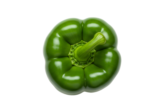 green bell pepper top view png. bell pepper flat lay png. organic and healthy green bell pepper isolated. bell pepper full of water and vitamins for healthy vegan vegetarian summertime eating isolated