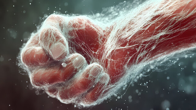 Ilustracion de un bote de proteina en polvo, concepto salud musculacion deporte. Void-Touched Fibers. Illustration