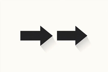 Two black arrows pointing right, with shadows