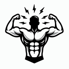 illustration of muscular man