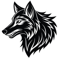Mystical wolf silhouette designs in nature scenes with spiritual, emotional and tribal elements vector illustration
