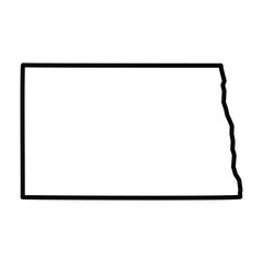 North Dakota State Outline Vector Map