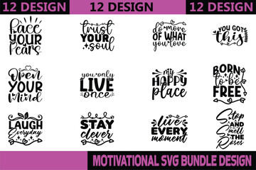 Fototapeta premium MOTIVATIONAL SVG BUNDLE DESIGN