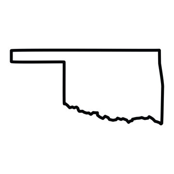 Oklahoma State Outline Vector Map