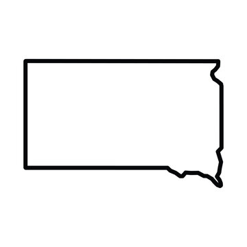 South Dakota State Outline Vector Map