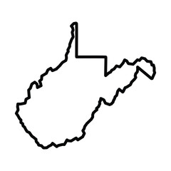 West Virginia State Outline Vector Map