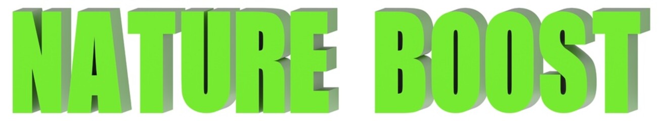 Nature Boost - 3d text , 3d render