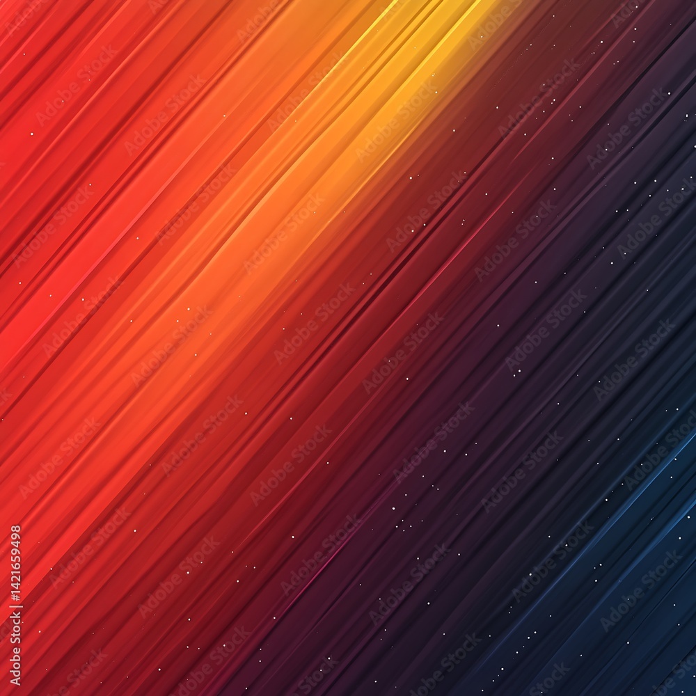 Poster abstract diagonal lines of vibrant color gradients, with subtle texture and speckles