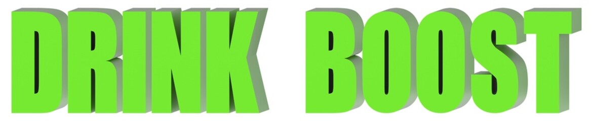 Drink Boost - 3d text , 3d render