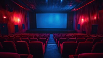 Fototapeta premium Empty Movie Theater: A Cinematic Experience Awaits