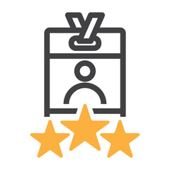 VIP Member ID Card Icon – Premium User Badge with Star Ranking Vector.