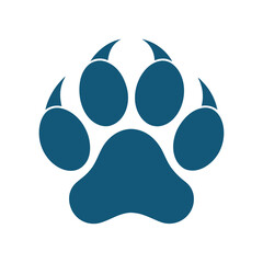 Obraz premium create a dog foot silhouette vector icon desing with a white background